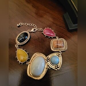 Multicolor Stone Statement Bracelet - Women Jewelry